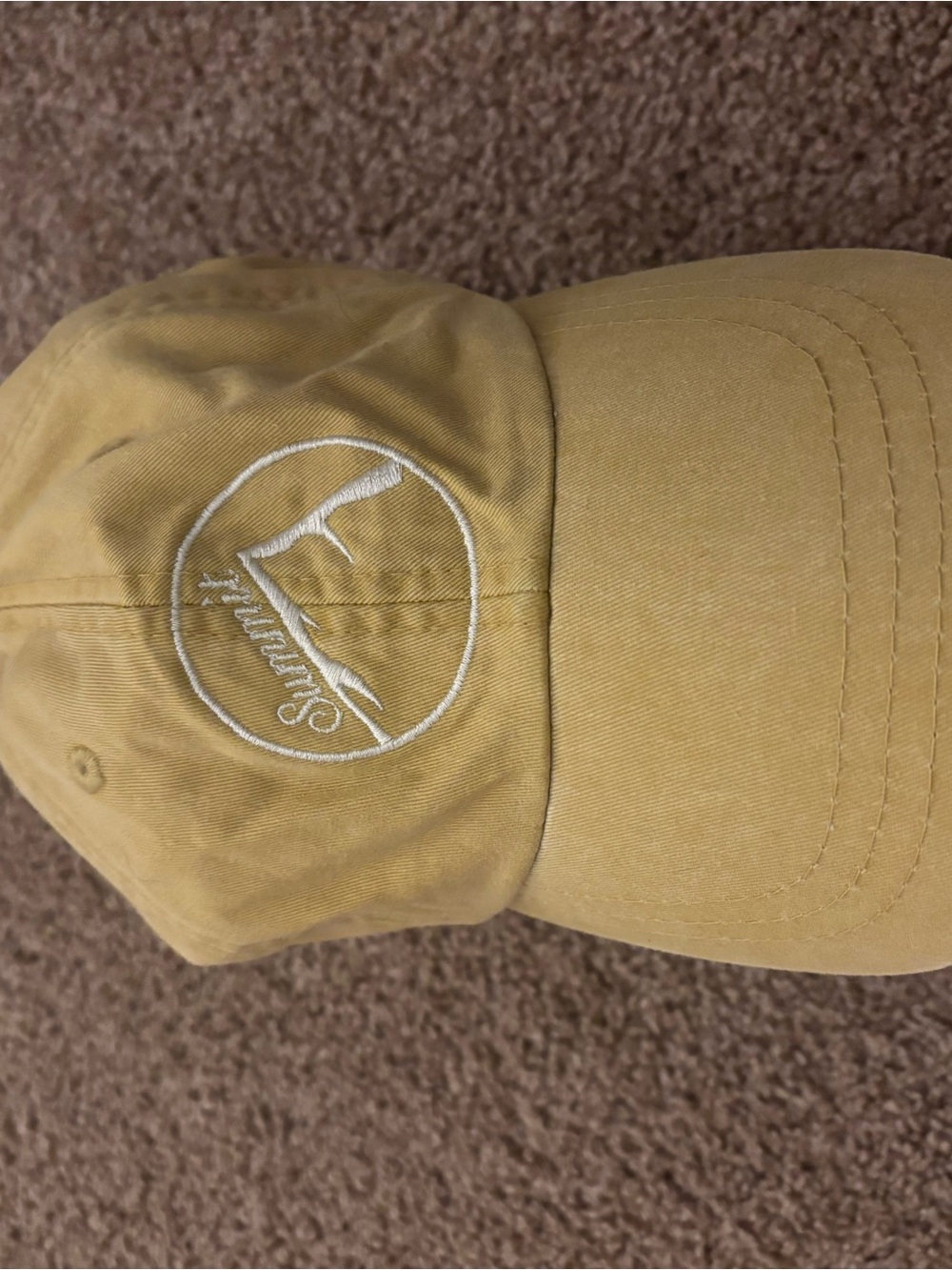 Yellow Embroidered Baseball Cap with Circular Logo